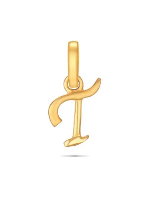 Letter T Gold Pendant