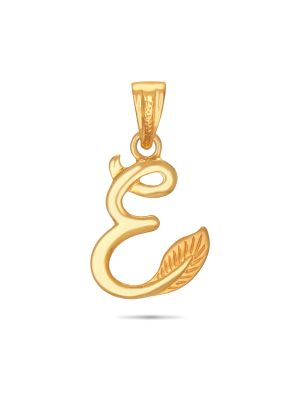 Letter E Gold Pendant