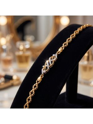 Twisted Floral Linked Diamond Bracelet