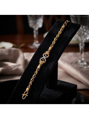 Ornate Floral Link Diamond Bracelet