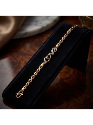 Love Textured Heart Diamond Bracelet