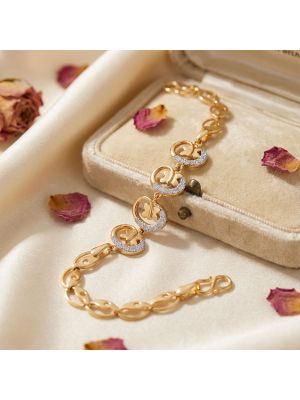 Floral Oval Linked Diamond Bracelet