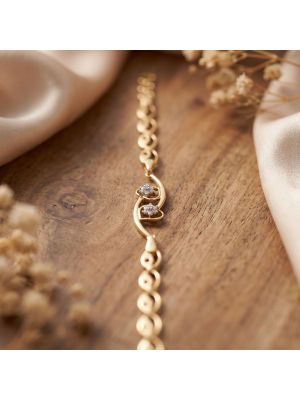 Trendy Heartleaf Pattern Diamond Bracelet