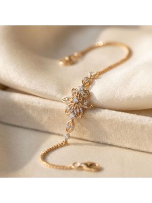 Trendy Lotus Clusture Diamond Bracelet