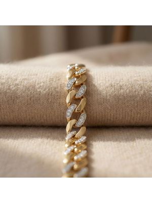 Swagging Cuban Chained Diamond Bracelet