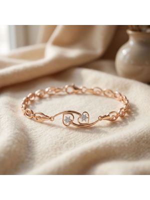 Heartleaf Pattern Rose Diamond Bracelet