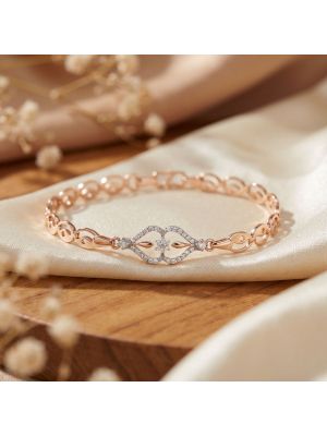 Floral Teardrop Motif Diamond Rose Bracelet