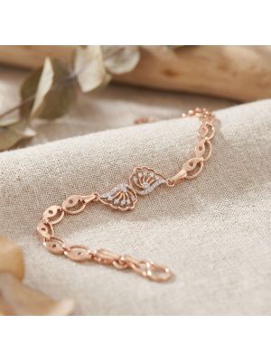 Twin Floral Leaf Diamond Rose Bracelet