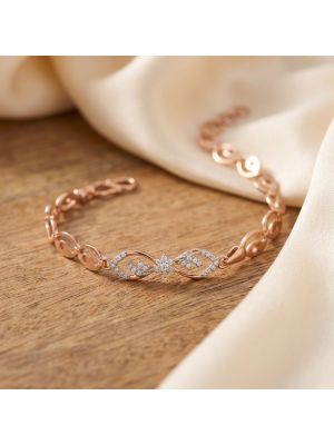 Rose Leaf Motif Diamond Bracelet