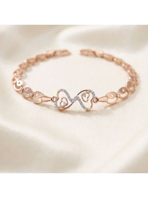 Heartin Linked Diamond Rose Bracelet