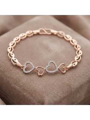 Heartin Linked Diamond Rose Bracelet