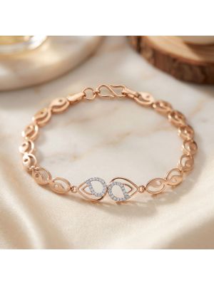 Twin Teardrop Diamond Rose Bracelet