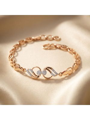 Shell Motif Diamond Rose Bracelet