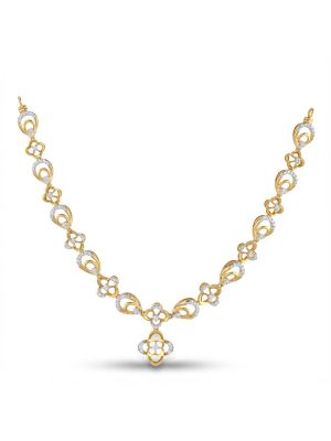 Modern Floral Leaf Diamond Pendant