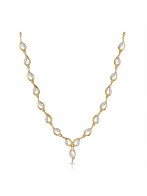 Trendy Leaf Diamond Necklace
