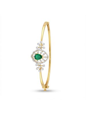 Emerald Floral Motif Diamond Gadi
