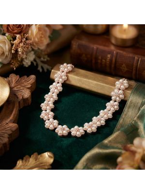 Vintage Floral Rose Diamond Necklace