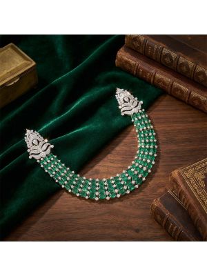 Emerald Layered Rose Diamond Necklace