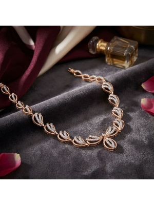 Trendy Rose Gold Diamond Necklace