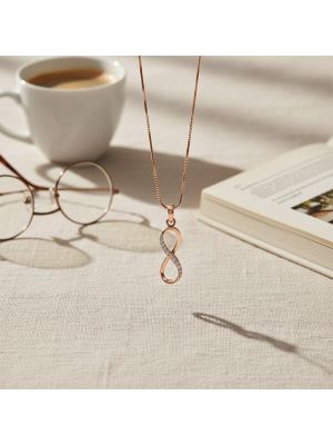 Fashionable Inifinity Rose Diamond Pendant