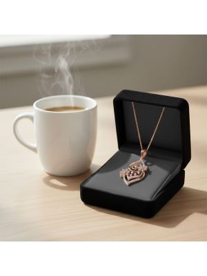 Ornate Floral Rose Diamond Pendant