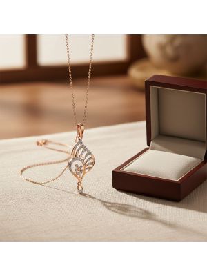 Floral Drop Rose Diamond Pendant