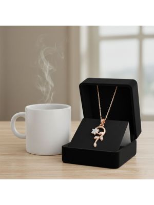 Floral Vine Rose Gold Diamond Pendant