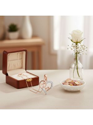 Trendy Heartin Rose Diamond Pendant