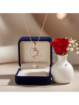 Heart Linked Rose Diamond Pendant