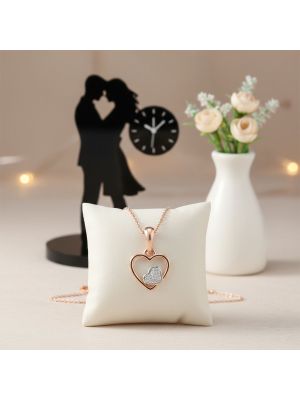 Dual Heart Rose Diamond Pendant