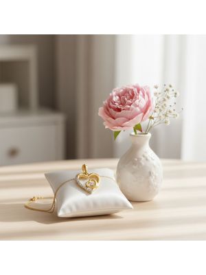 Bonded Hearts Rose Diamond Pendant