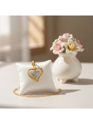 Couple Hearty Gold Diamond Pendant