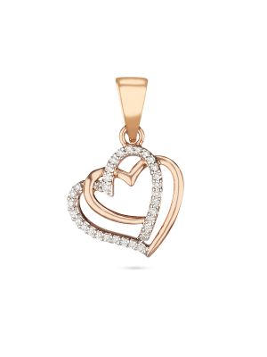 Diamond Accent Double Heart Pendant