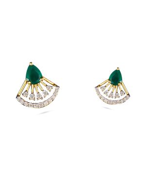 Emerald Fan Drop Earrings