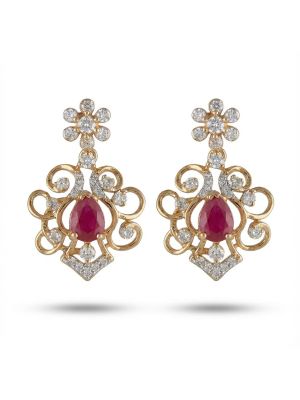 Elegant Floral Diamond Drops