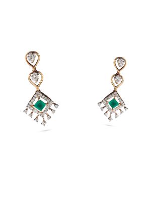 Emerald Square Chandelier Earrings