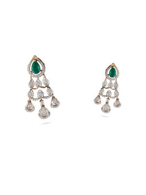 Emerald Teardrop Chandelier Earrings