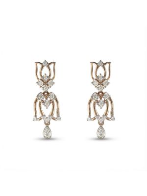 Flowerish Teardrop Rose Gold Diamond Drops