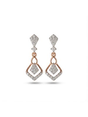 Bridal Rose Gold Diamond Drop Earring