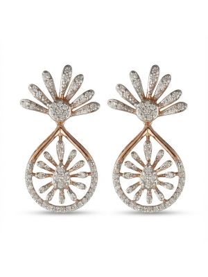 Bridal Rose Gold Diamond Drop Earrings
