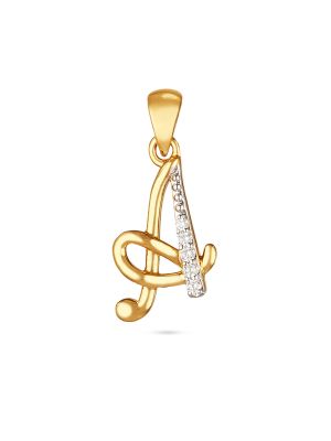 Diamond-Alphabet Gold Pendant 