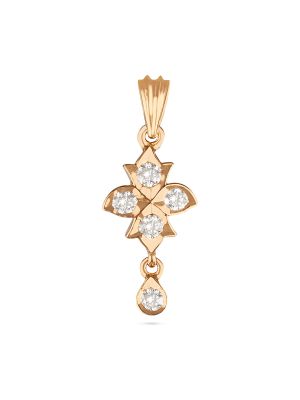 Elegant Floral TearDrop Diamond Pendant