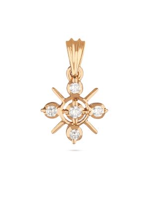 Radiant Cross Gold Diamond Pendant