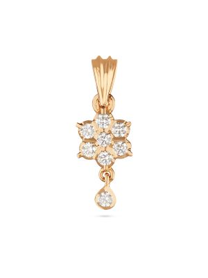 Symmetric Teardrop Diamond Floral Pendant 