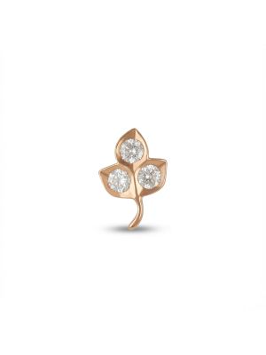 Fancy Floral Leaf Diamond Stud