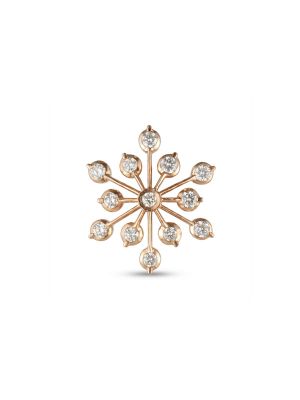 Trendy Floral Gold Diamond Stud