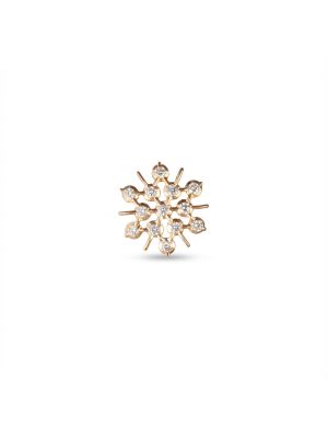 Trendy Floral Gold Diamond Stud