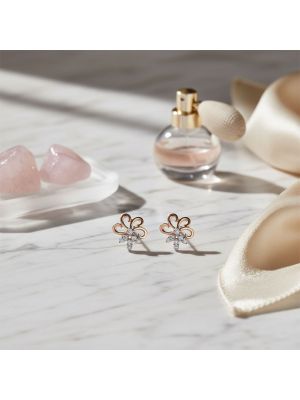 Floral Rose Diamond Stud