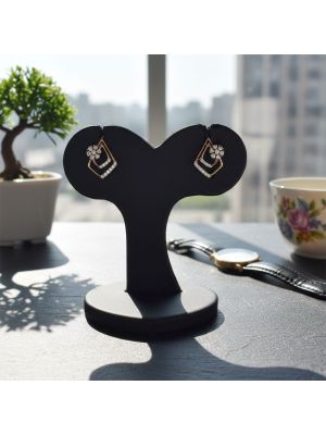 Angular Luxe Rose Diamond Stud