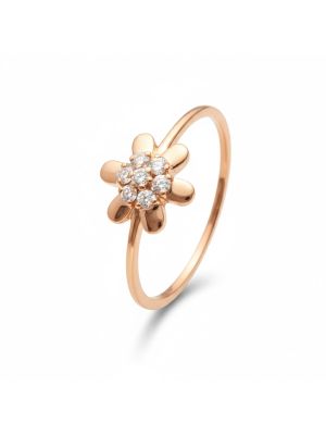 Rose Gold Floral Diamond Ring